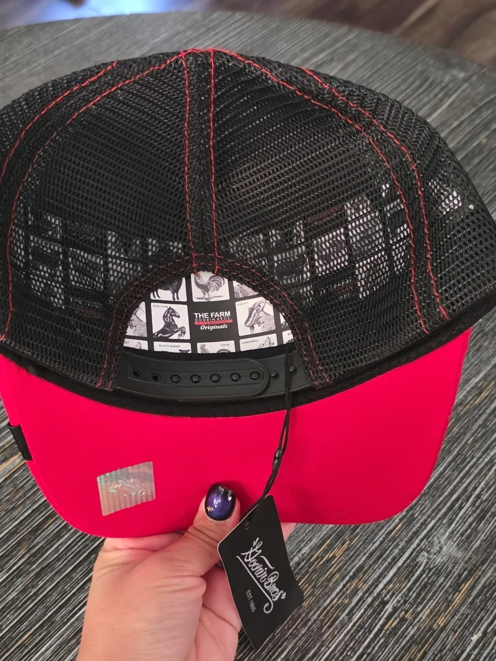The Farm Trooper Turtle Patch Trucker Hat - Blue & Red